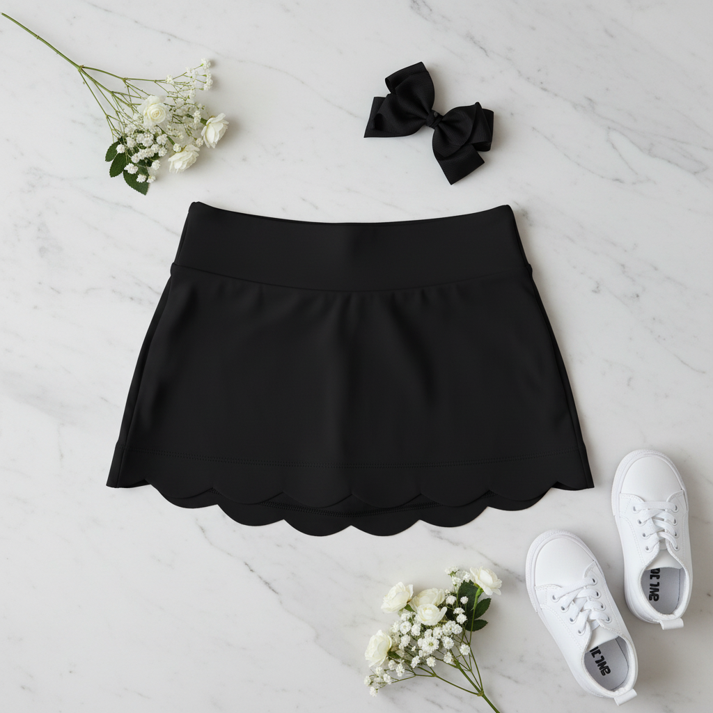 Black Athletic Skirt Flat Lay