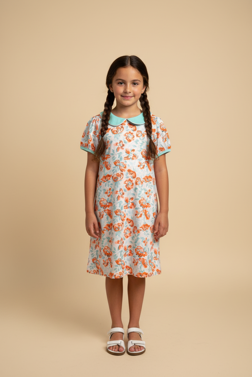 Floral Dress Lifestyle - Beige Background