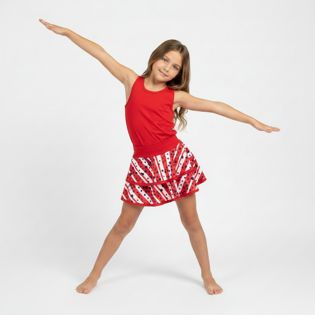 Hero — V Cheer Stance, Skirt Only, No Shorts