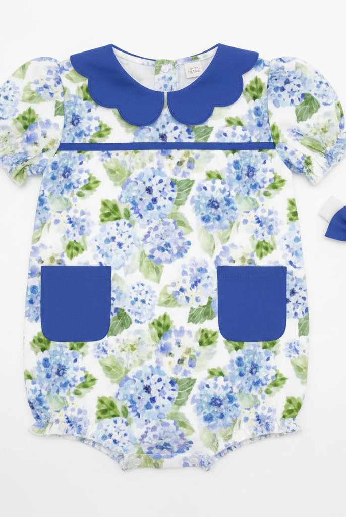 Ag's Floral Perfection Girls Bubble flat lay with bow headband