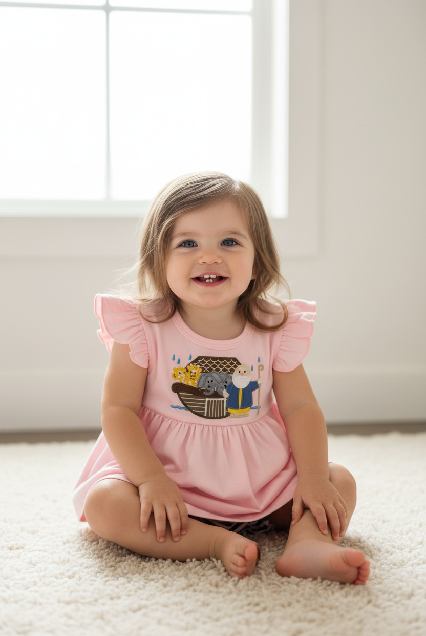 Saved By The Ark Baby Girl Bloomer Set