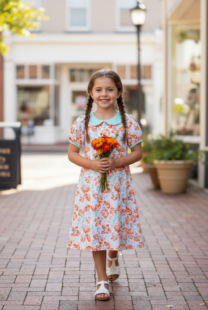 Sweet Clementine Dress - Sidewalk