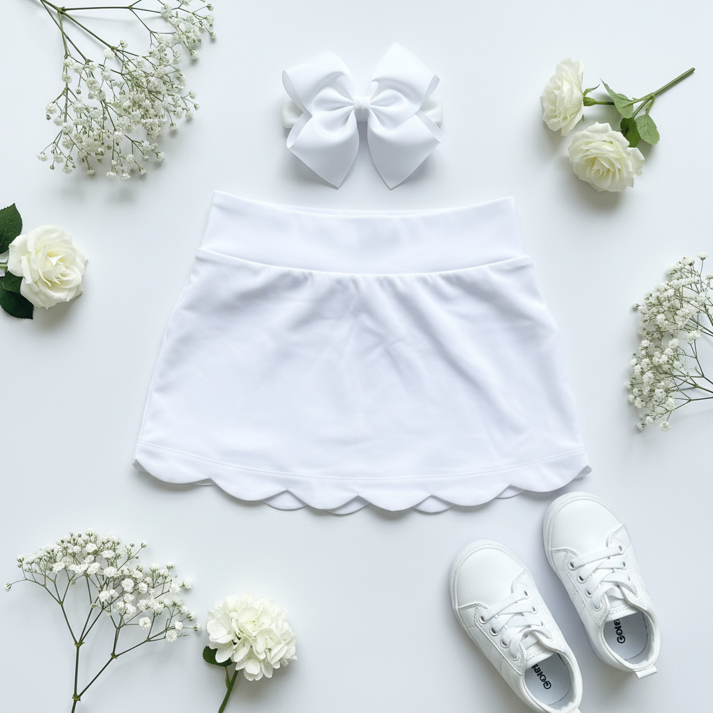 White Athletic Skirt Flat Lay