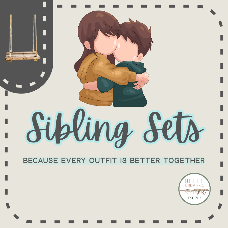 Sibling sets collection – boutique matching outfits for brothers & sisters at Southern Belle & Beaus, Marion SC children’s boutique.