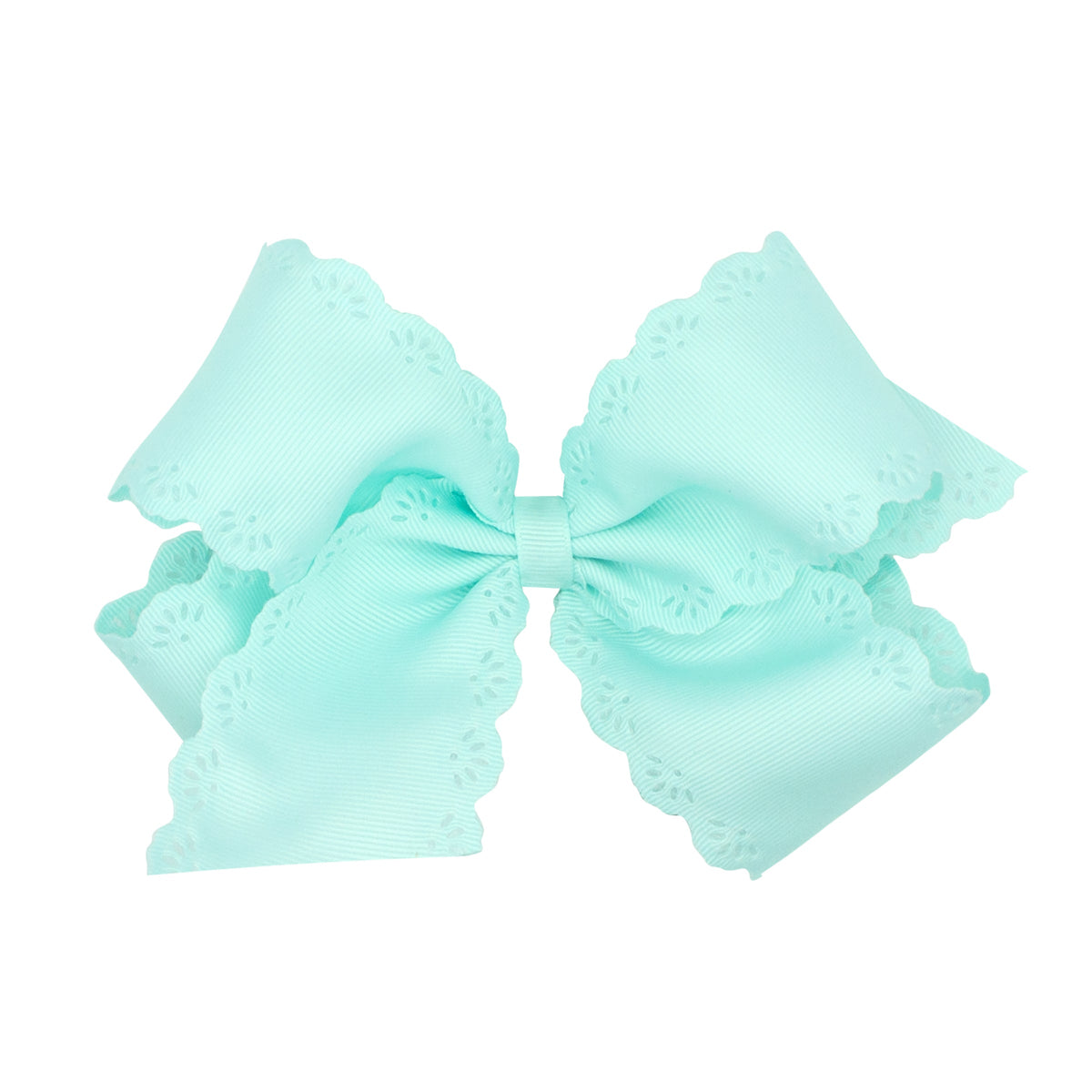 King eyelet flower hair bow in crystaline