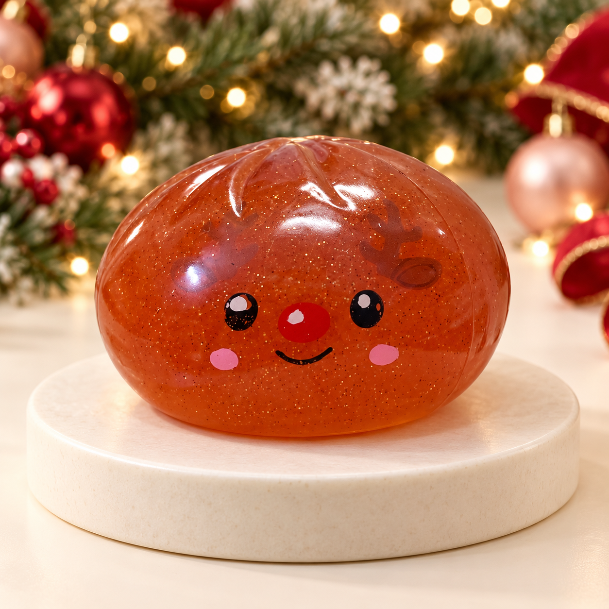 Red-nosed reindeer Christmas mystery squishy dumpling toy