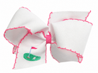 Wee Ones Bow with moonstitch embroidery of golf par.