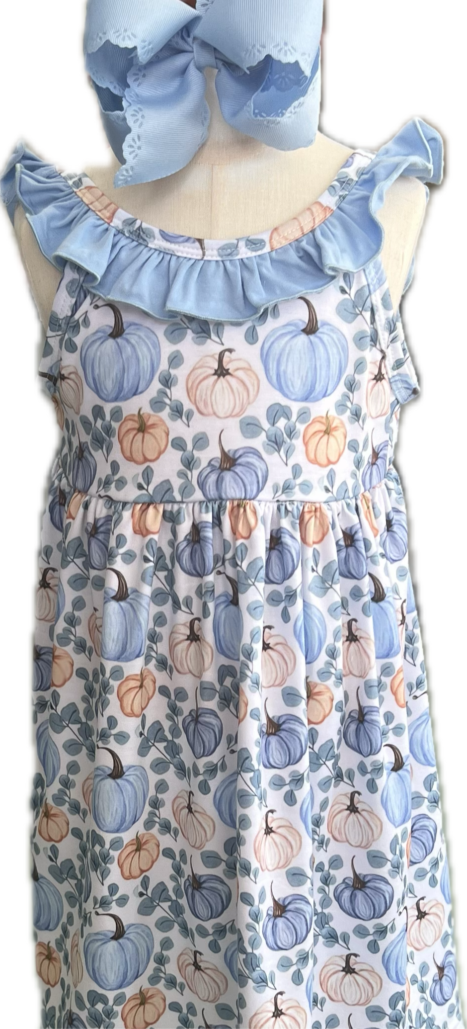 Dress with pumpkin pattern on a mannequin