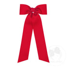 Medium grosgrain bowtie with streamer tails in red