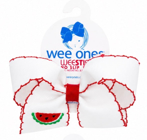 Wee Ones no slip shoe with watermelon design on a white background