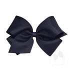 King classic grosgrain hair bow in navy