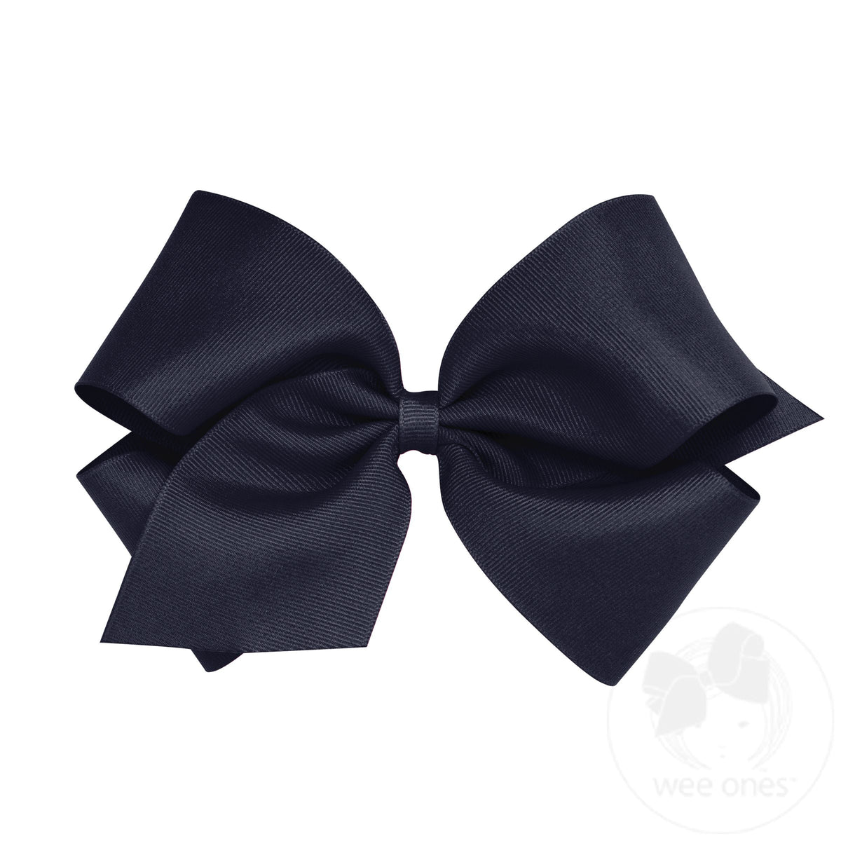 King classic grosgrain hair bow in navy
