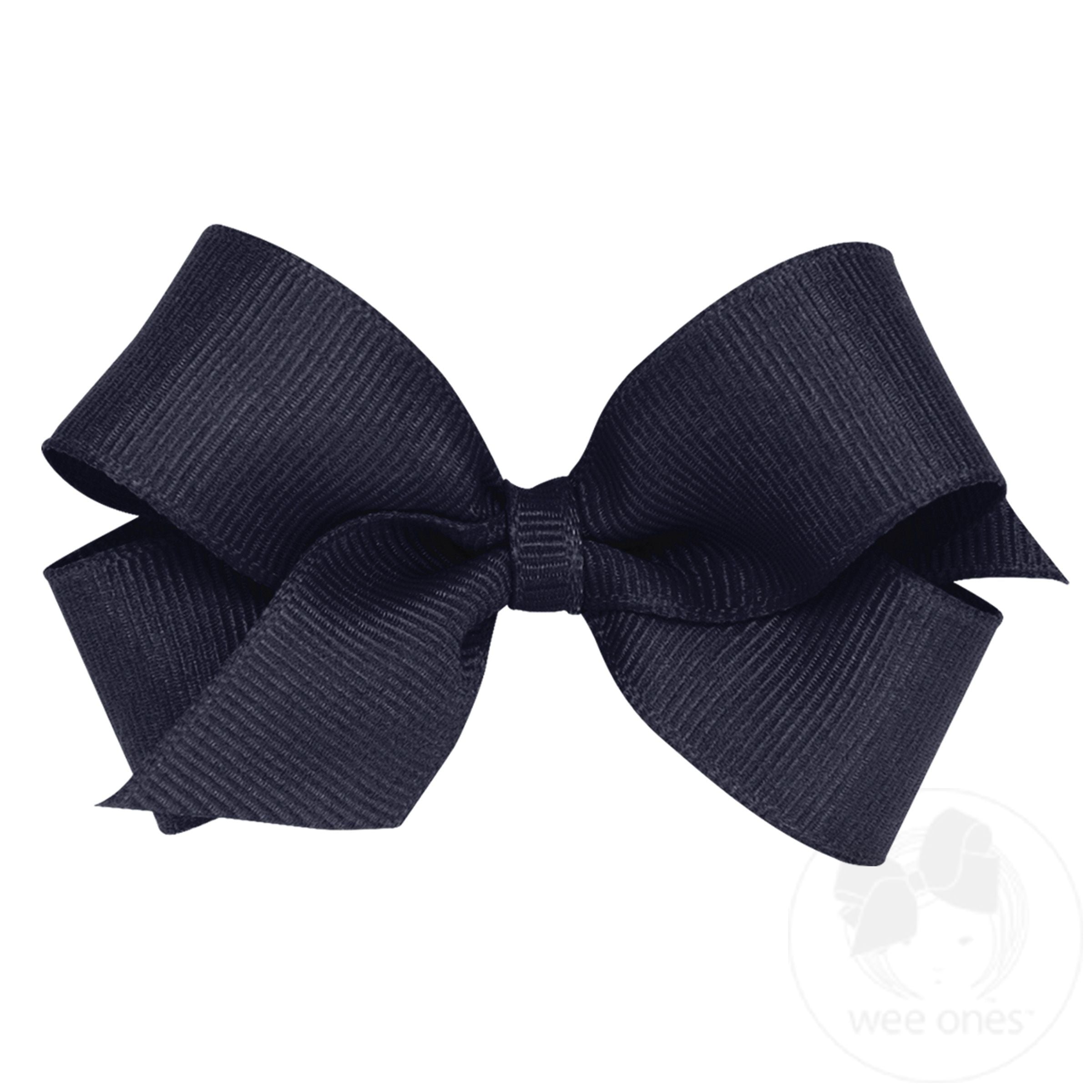 Mini classic grosgrain hair bow in navy