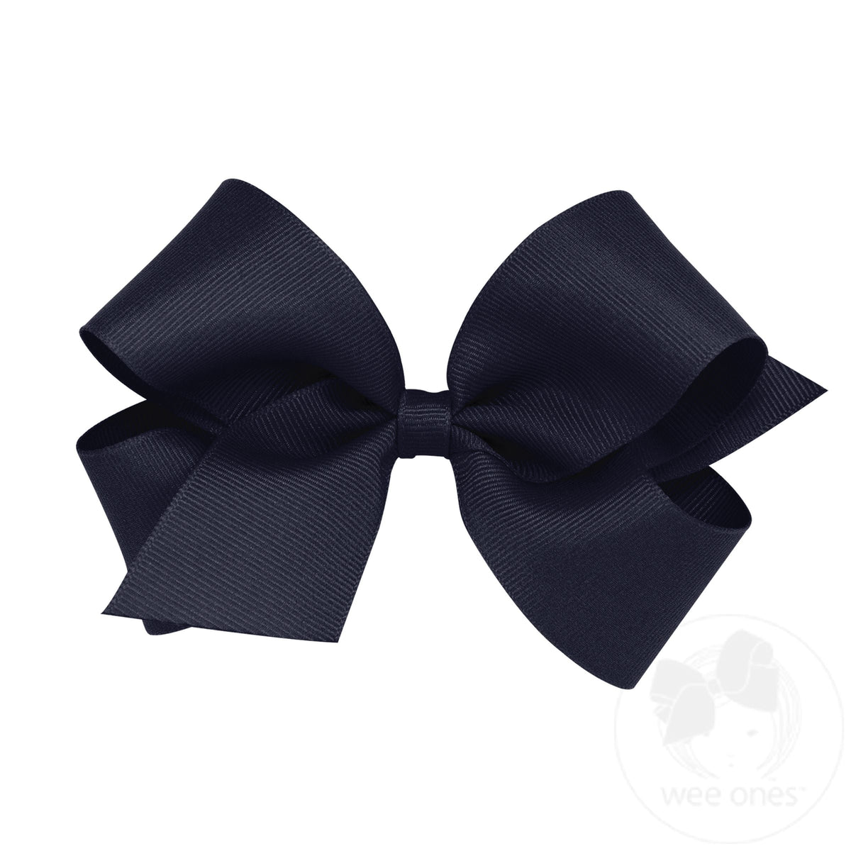 Medium classic grosgrain hair bow in navy
