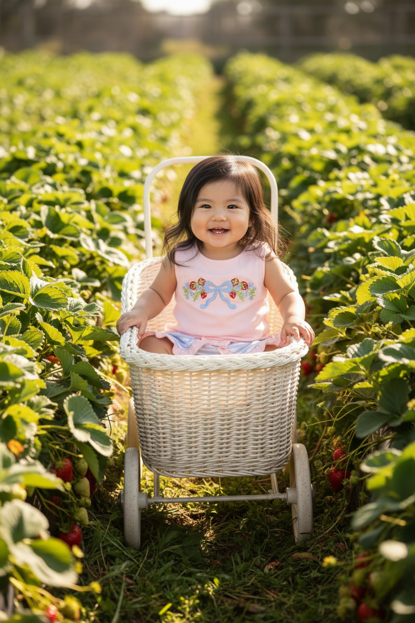 Baby Girl at Strawberry Patch