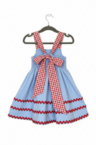 Back View - Light Blue Gingham Dress