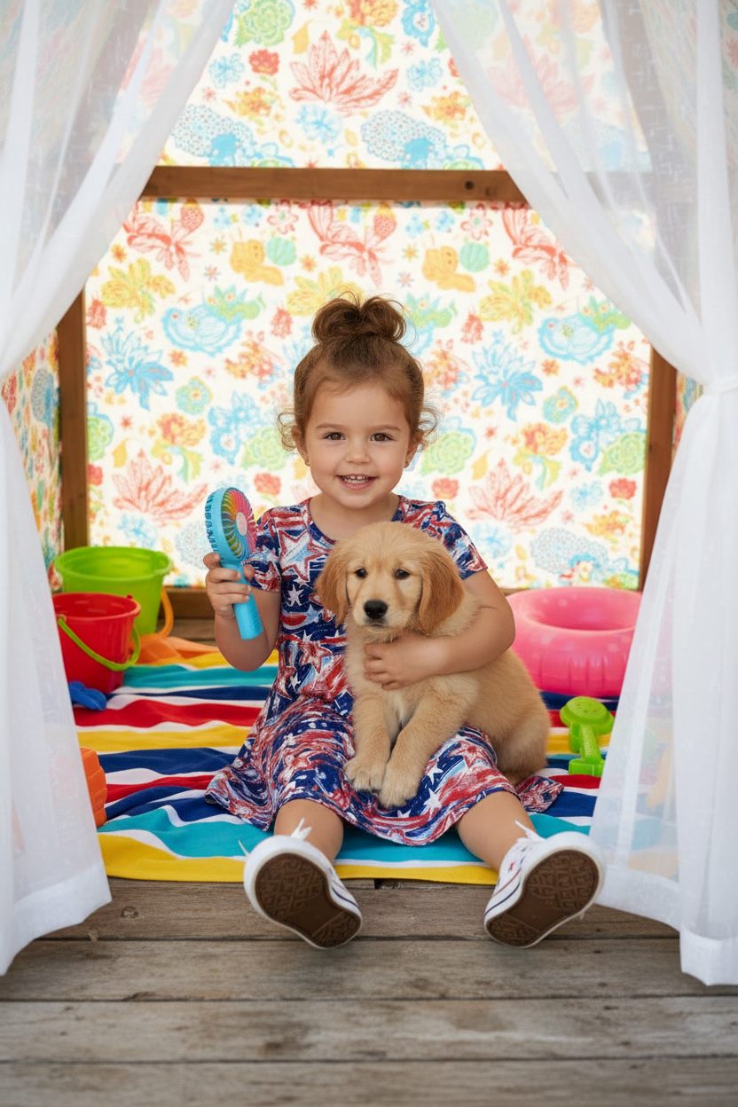 Cabana with Puppy & Fan 1