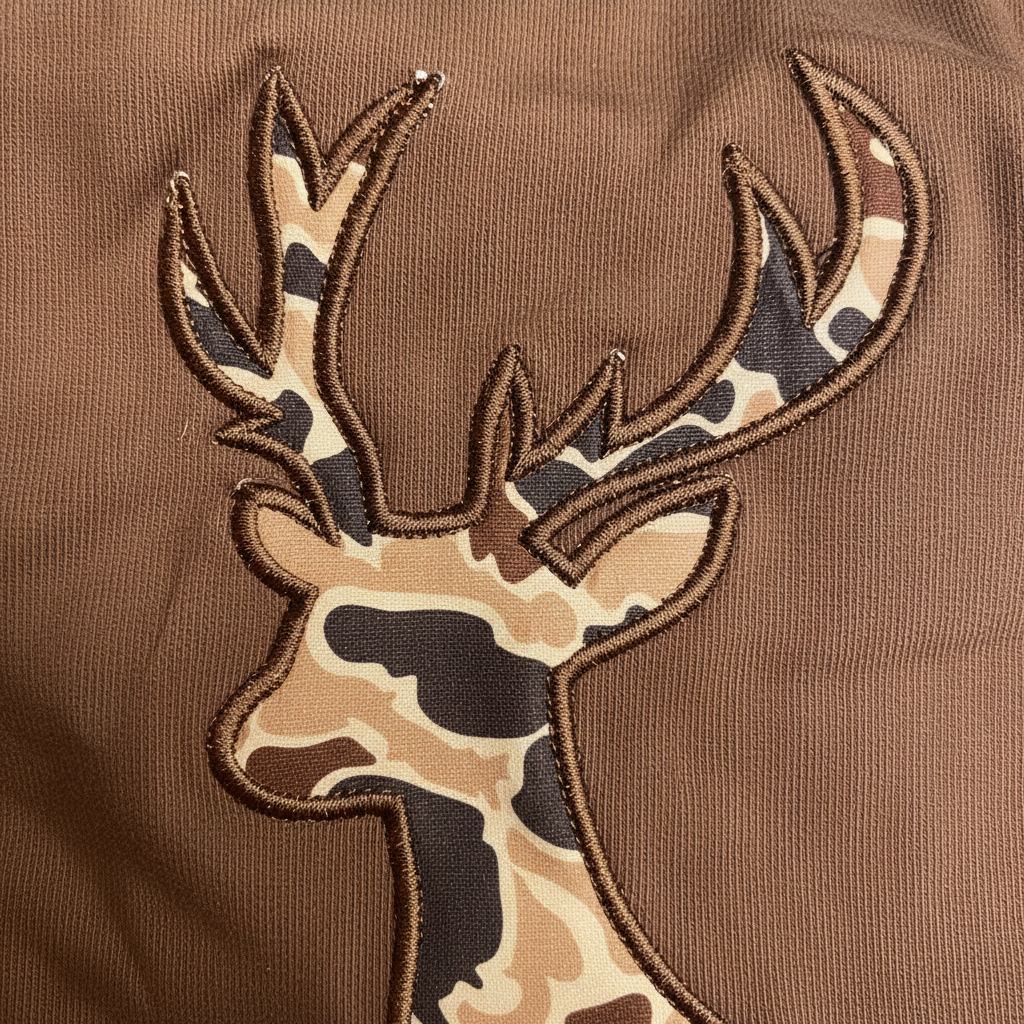 Close Up Camo Deer Embroidery