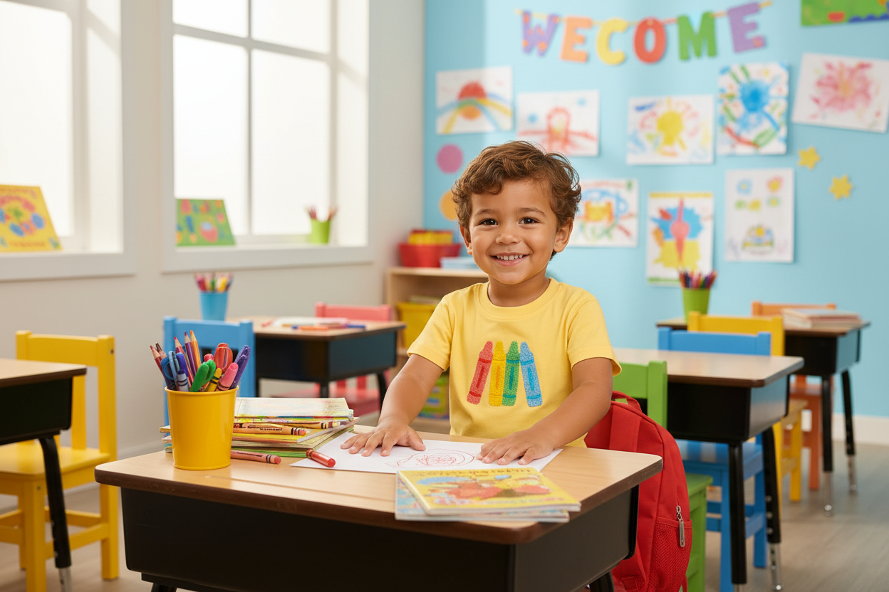 Color Me Cool Boy Short Set – Sitting at Desk