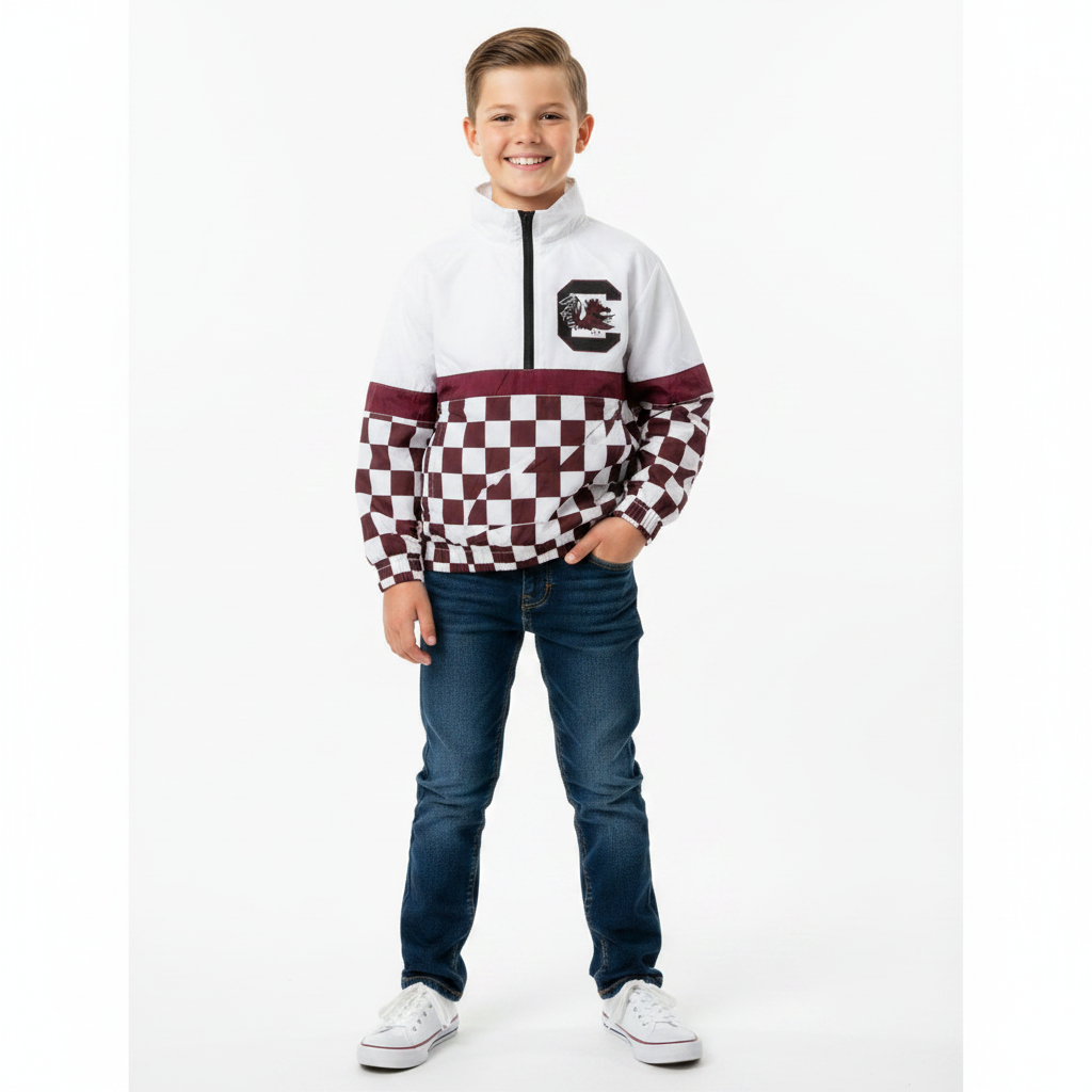 Garnet Checkered Windbreaker - Short Hair Older Boy Hero