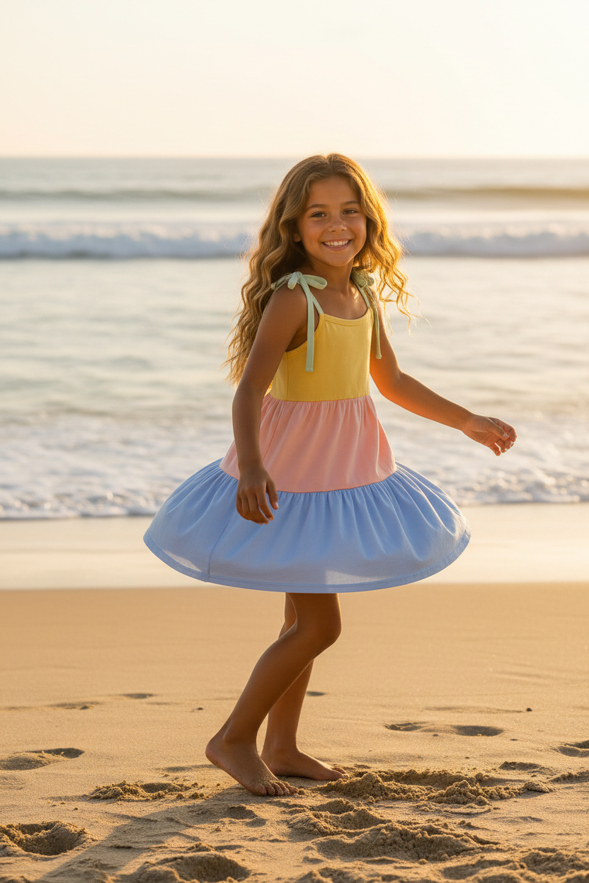 I Scream Colorblock Dress - Beach