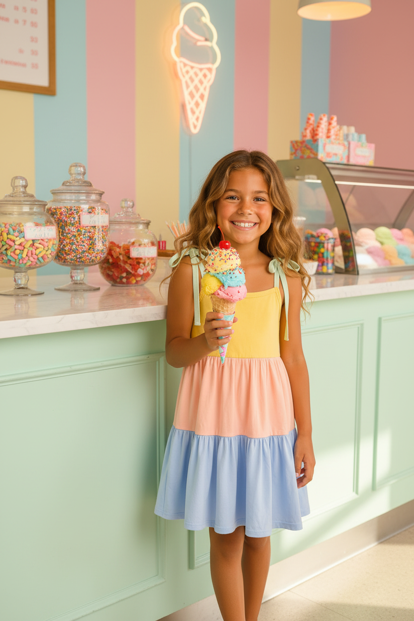 I Scream Colorblock Dress - Ice Cream Shop