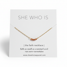 She Who Is Faith Necklace on card - front