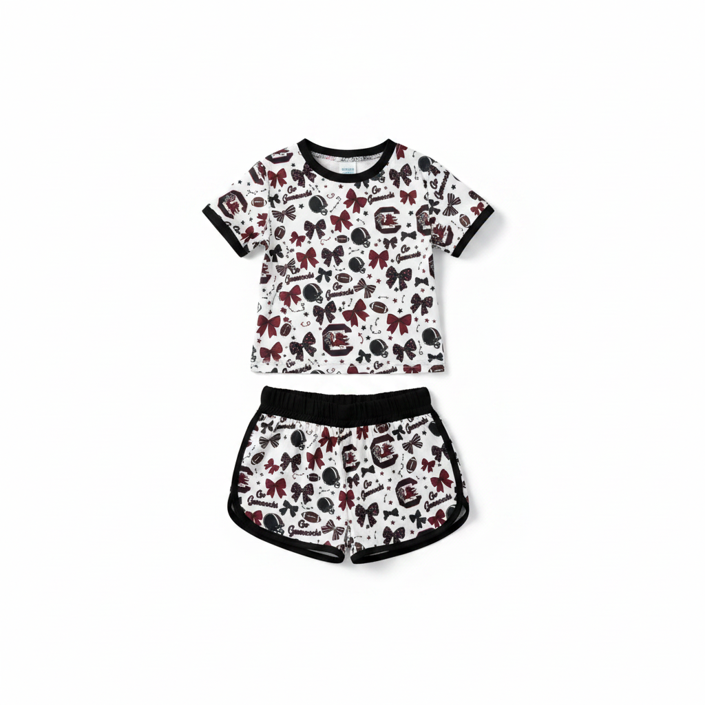 Glory to Garnet girls Gamecocks skort set boutique flat lay white background