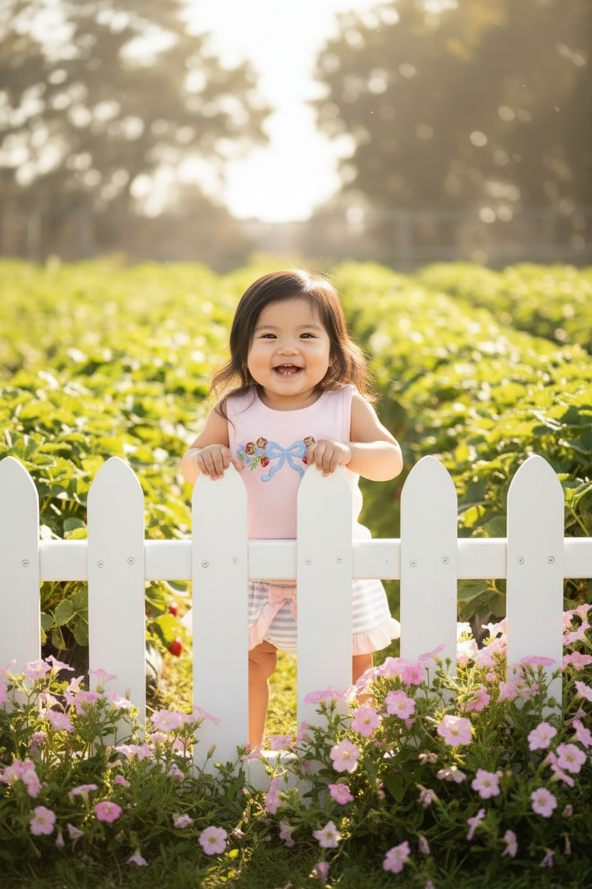 Berry Beautiful Baby Girl Bloomer Set - garden lifestyle golden hour