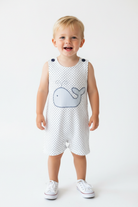 Making Waves Baby Boy Smocked Whale Romper - whale detail close-up