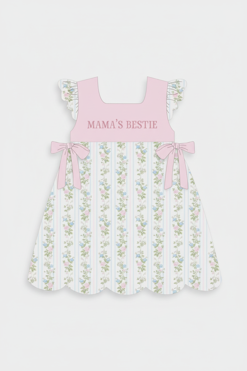 Mama's Bestie Girls Dress - product photo front