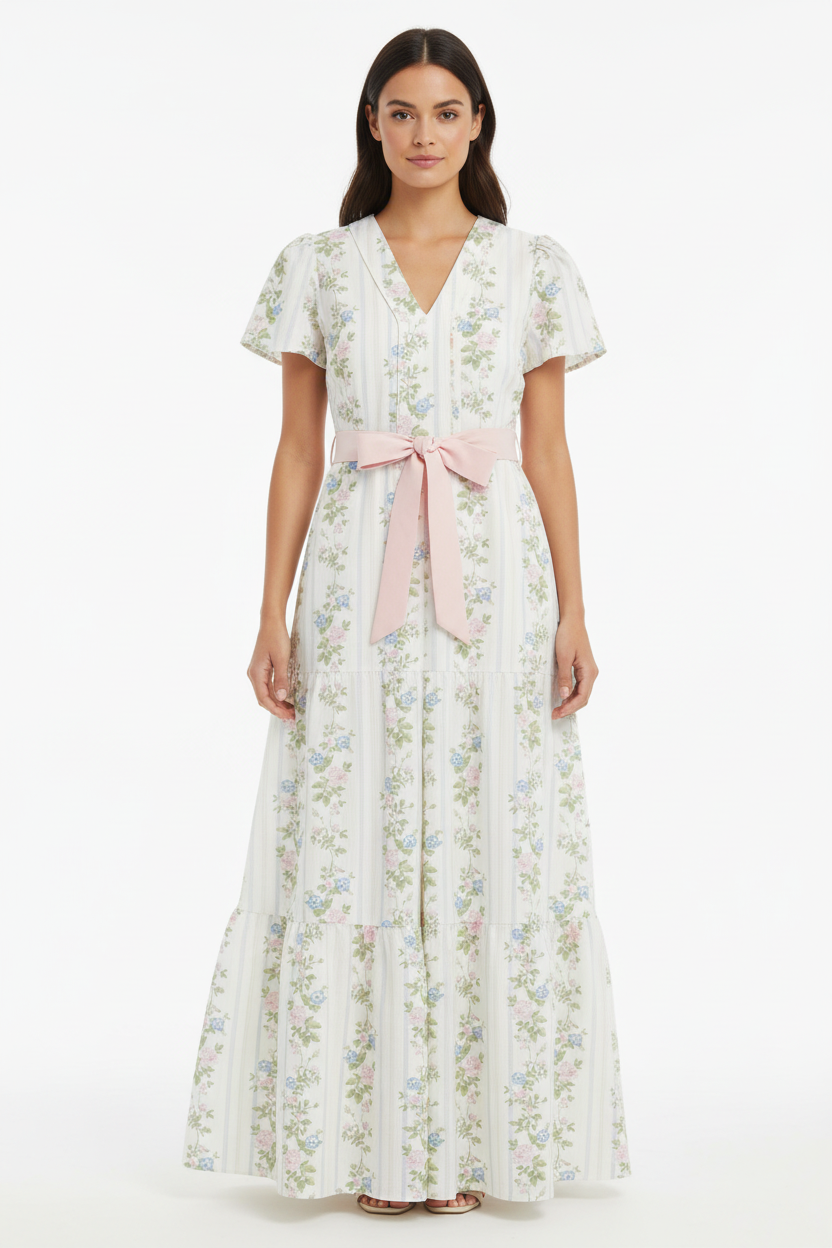 Mama's Bestie Floral Tiered Maxi Dress - lifestyle