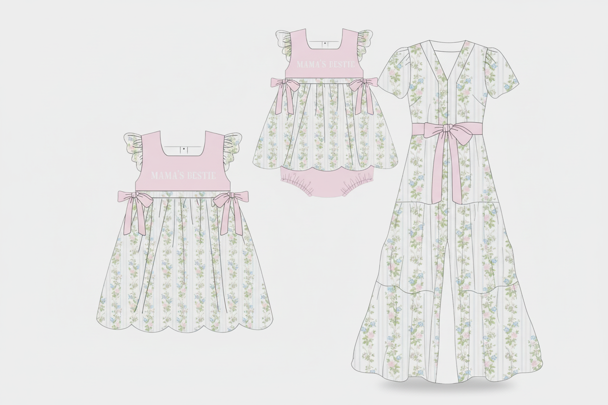 Mama's Bestie Collection - full matching set flat lay