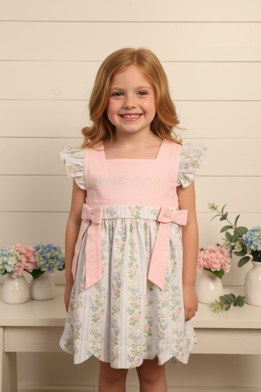 Mama's Bestie Girls Dress - front full length boutique