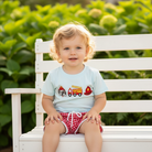 Flame Fighters Short Set lifestyle - toddler boy on porch swing