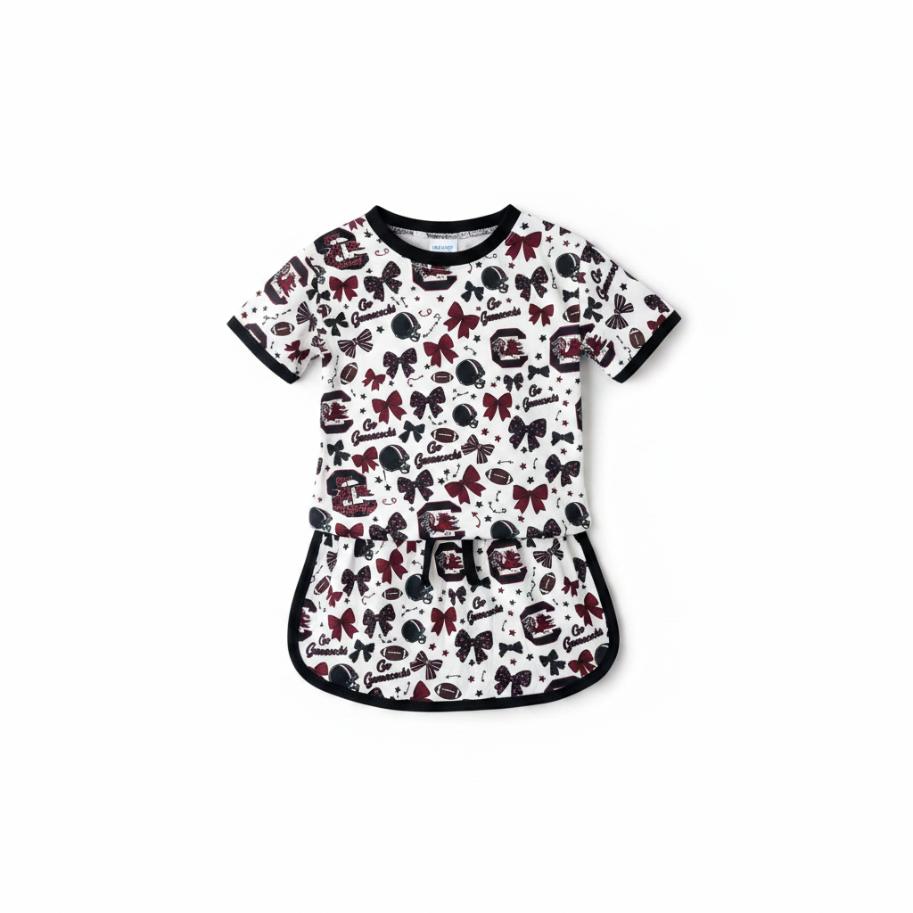 Glory to Garnet Skort Set girls game day athletic set flat lay white background