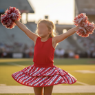 Model — Cheering with Pom-Poms