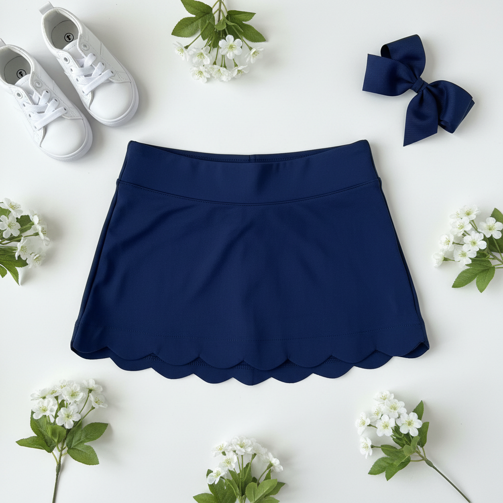Navy Athletic Skirt Flat Lay