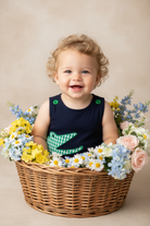 Navy Gator Bubble - Baby Boy 4