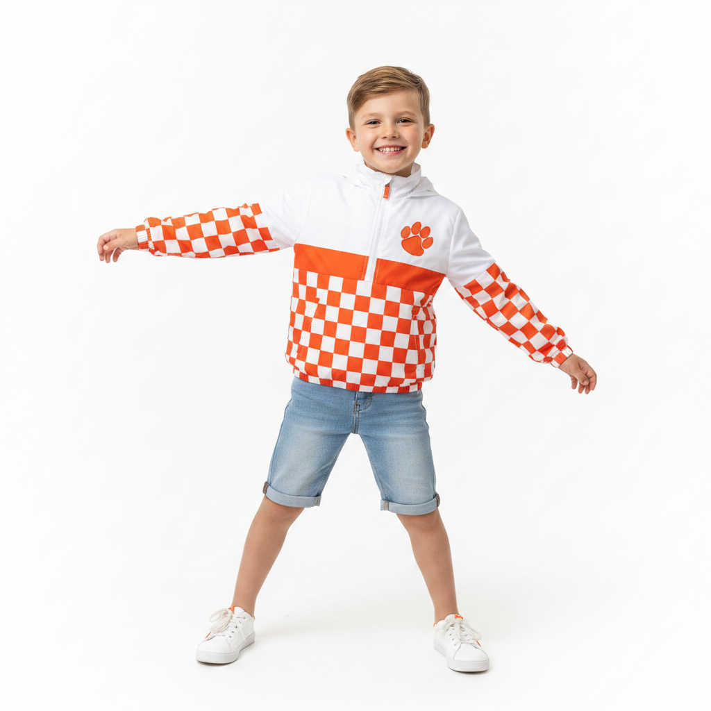 Orange Checkered Windbreaker - Hero Older Boy