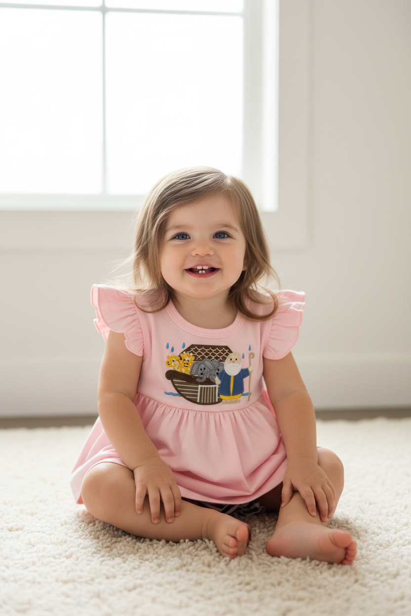 Saved By The Ark Baby Girl Bloomer Set