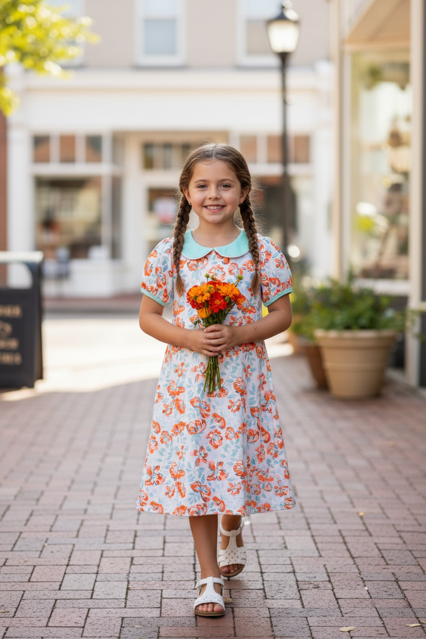 Sweet Clementine Dress - Sidewalk